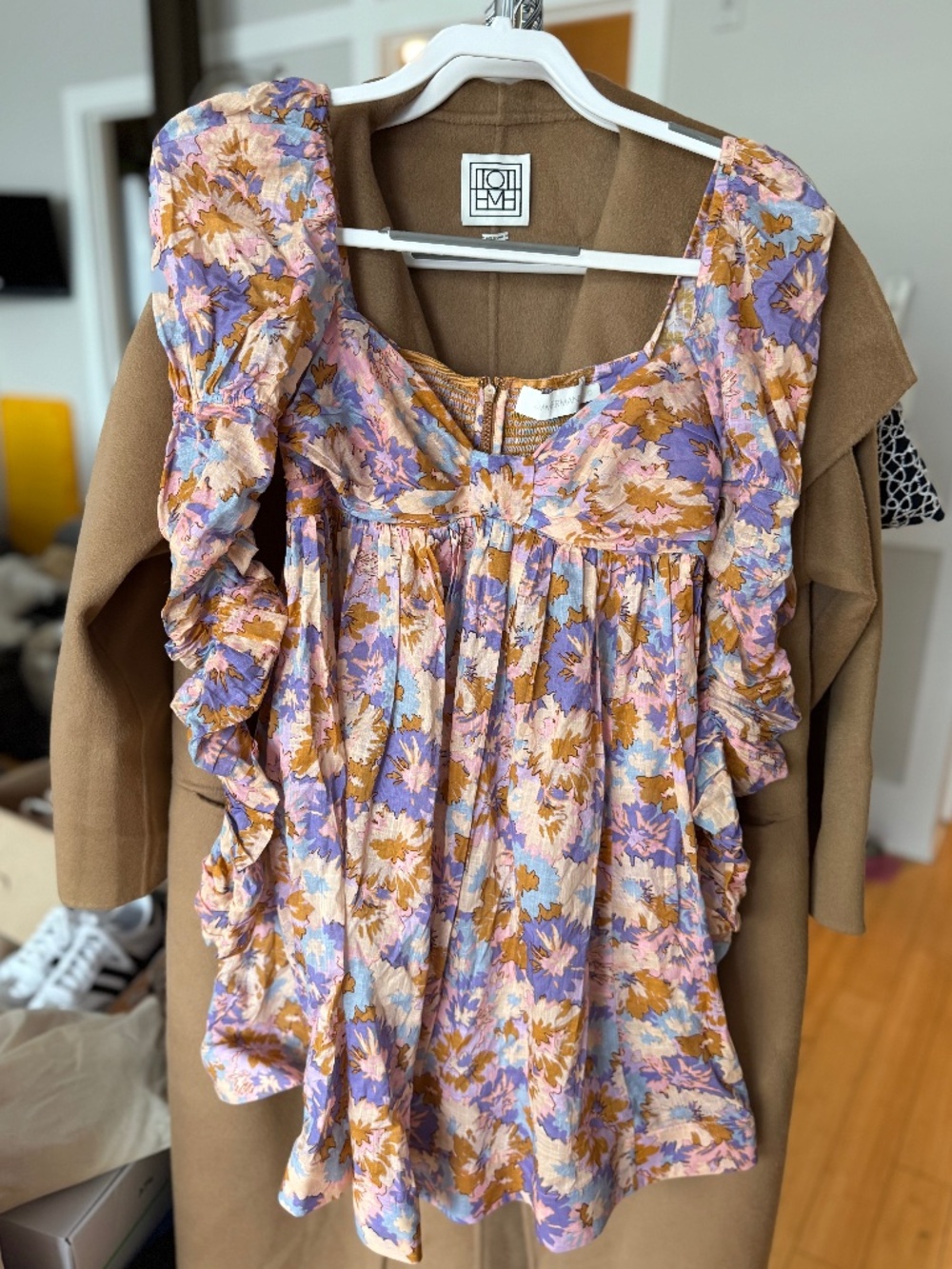 Zimmermann Violet Twist Front Mini Dress | Purple Multi Floral | Size 0